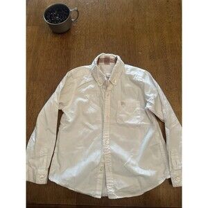 Burberry Children Long Sleeve Cream White Button Down Dress Shirt Size 4Y